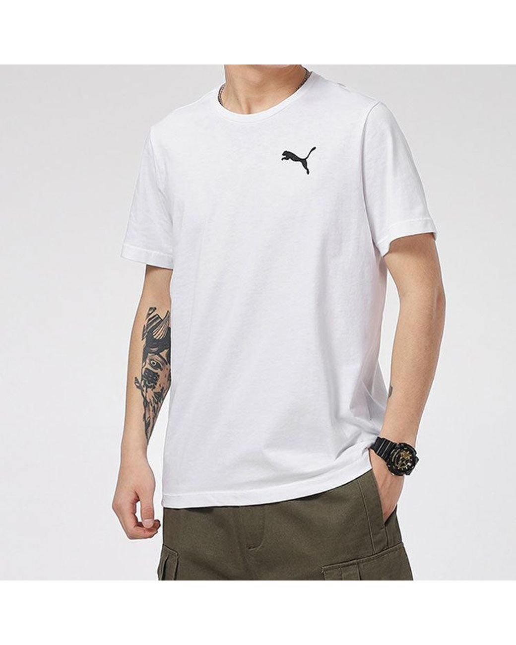 PUMA White Essentials Logo Tee for men