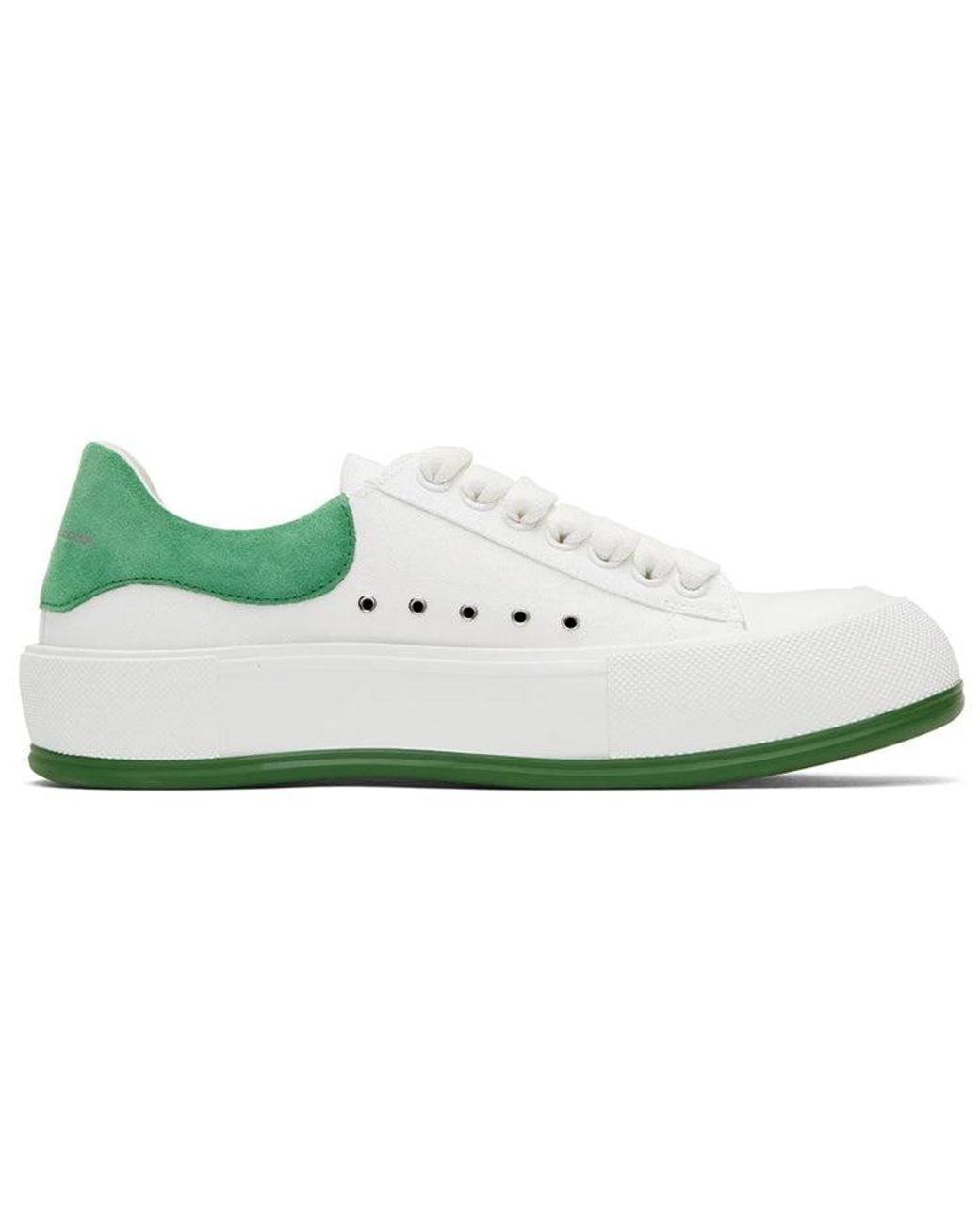 Alexander McQueen White Deck Skate Plimsoll Lace Up Suede' for men