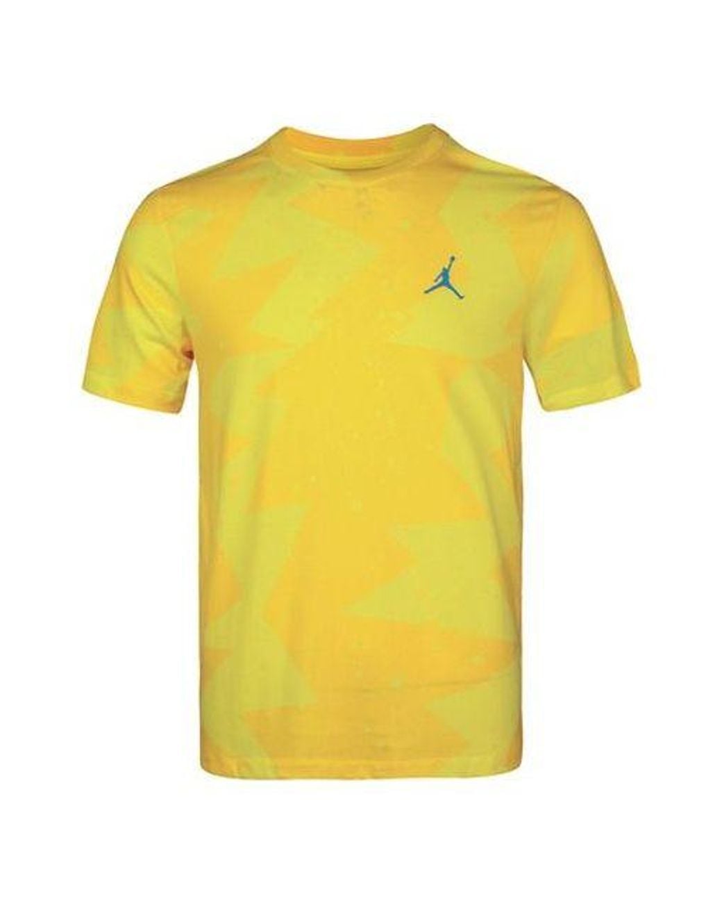 Nike Yellow Printed Poolside Splash Ink Printing Short Sleeve for men