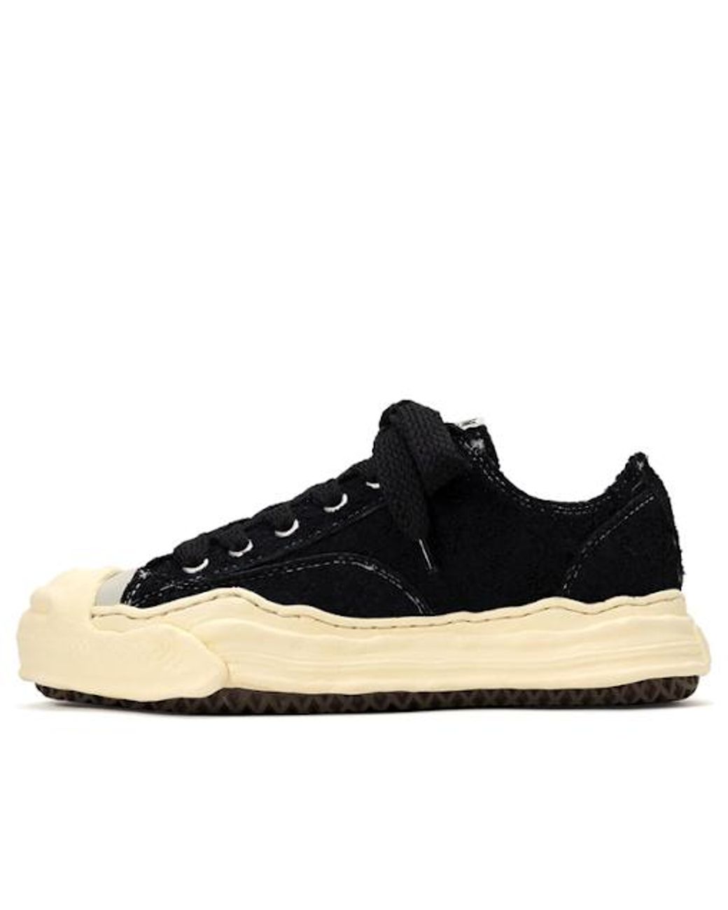Maison Mihara Yasuhiro Black Hank Low Original Sole Broken Suede for men