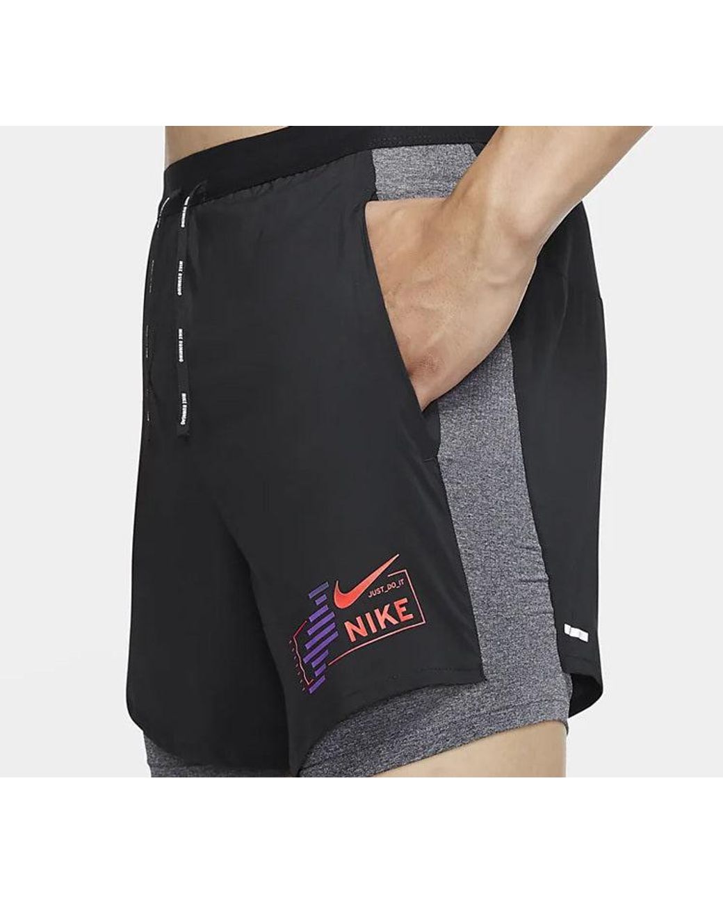 Nike Black Flex Stride Future Fast 2-In-1 Running Shorts for men