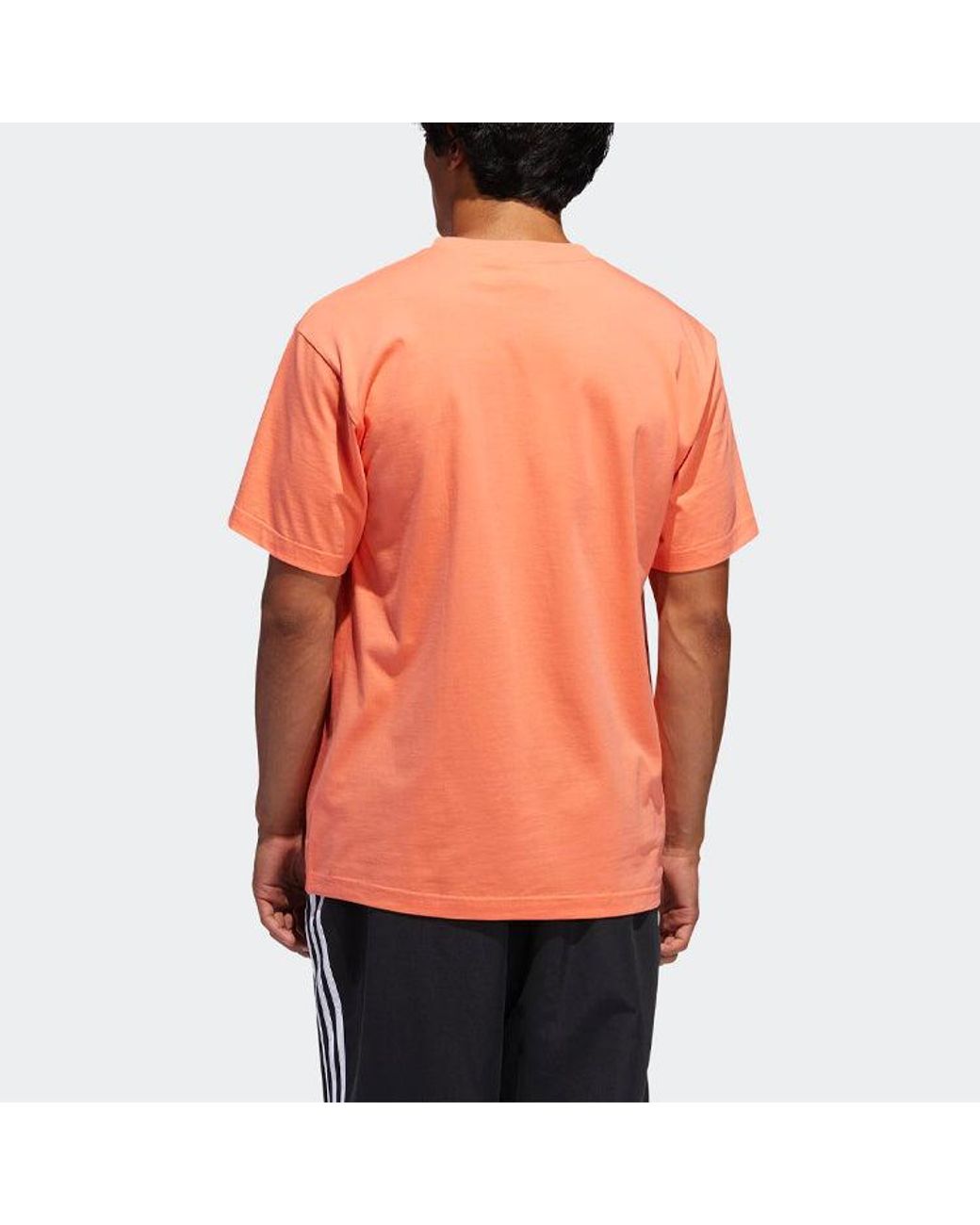 Adidas Orange Originals Logo Printing Sports Round Neck Short Sleeve for men