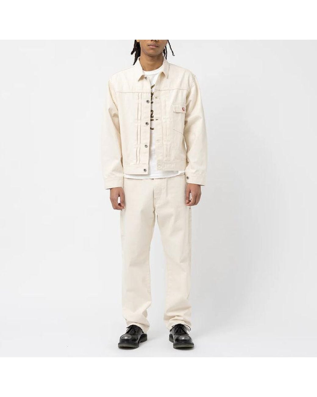 Human Made White Natural Denim Work Jacket for men