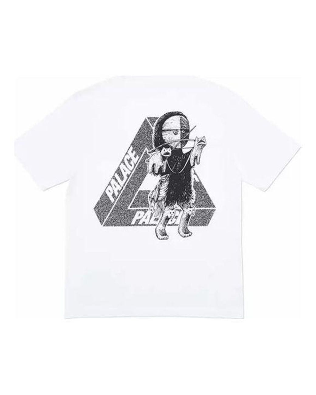 Palace White U Figure Back Printing Short Sleeve