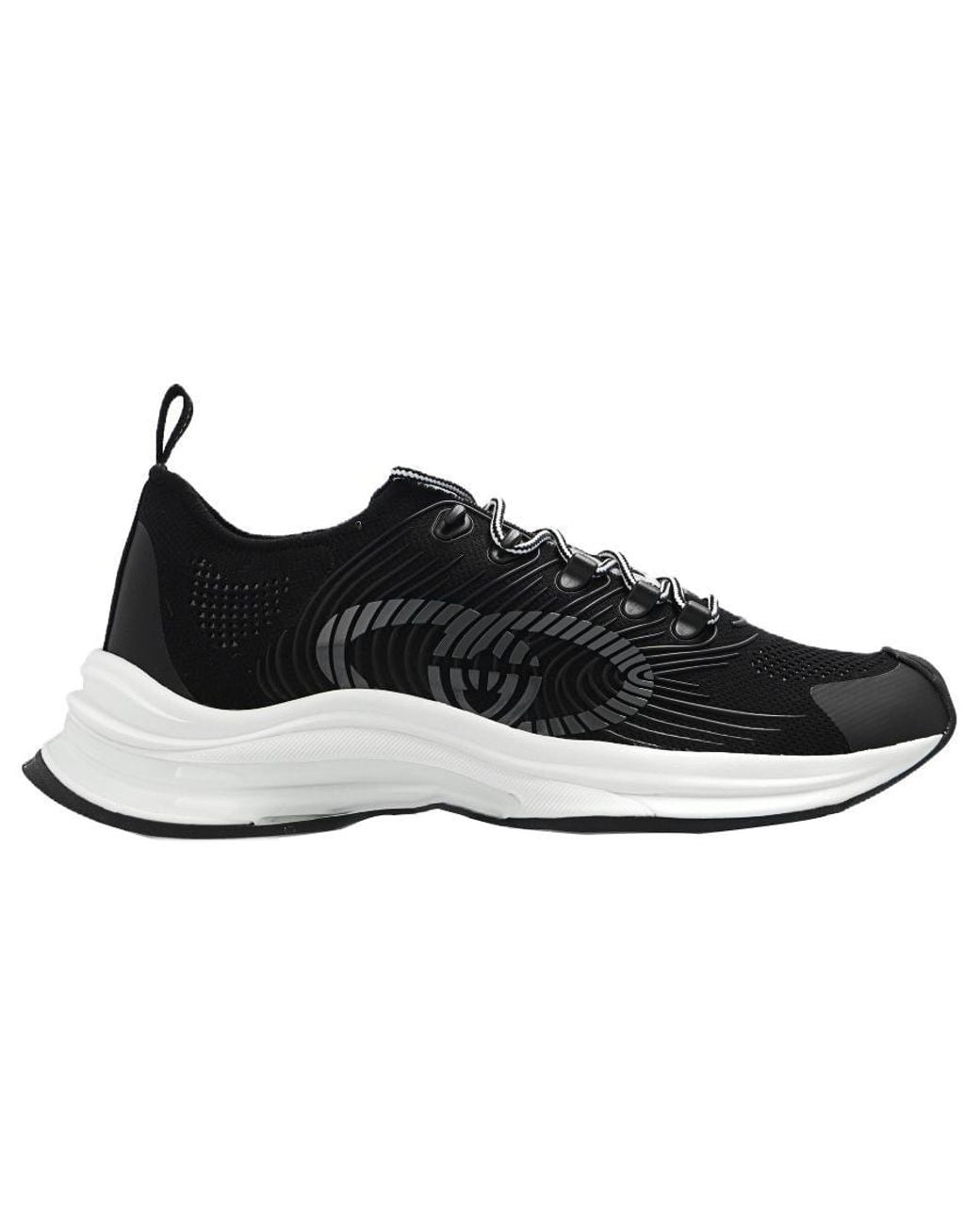 Gucci Black Run Sneaker 'Rhyton Logo Monogram' for men