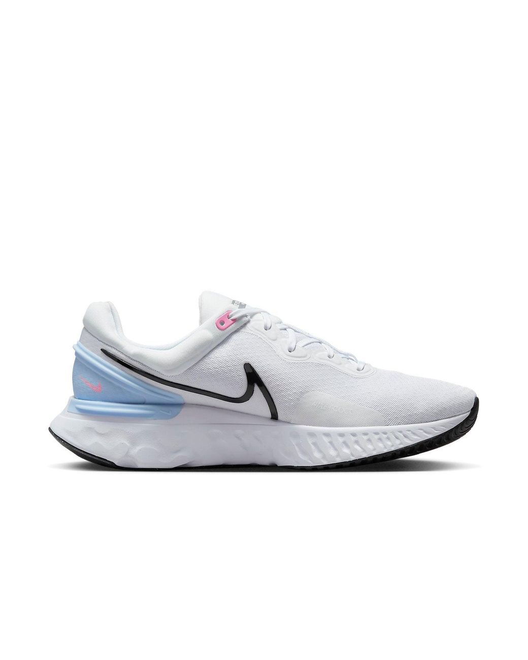 Nike White React Miler 3 Road Running Shoes Bright Crimson Obsidian' for men