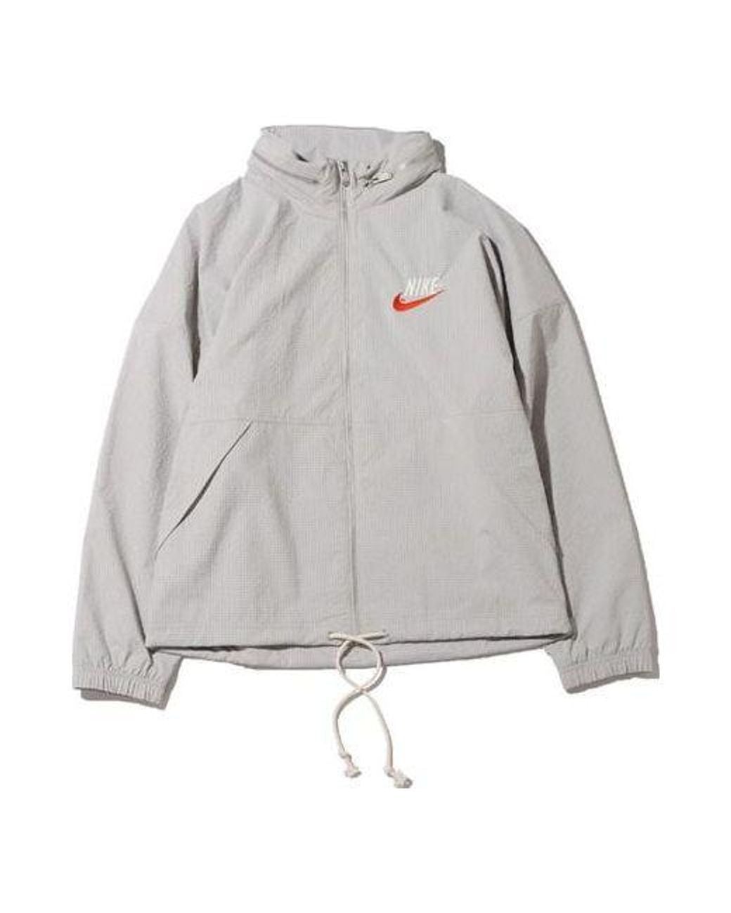 Nike Gray Sportswear Alphabet Logo Woven Jacket Light Mineral for men