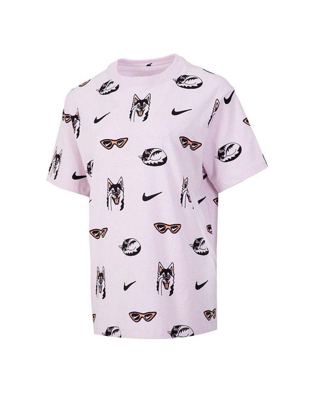 Nike Pink (Wmns) As W Sportswear Bf Dog Aop Regal