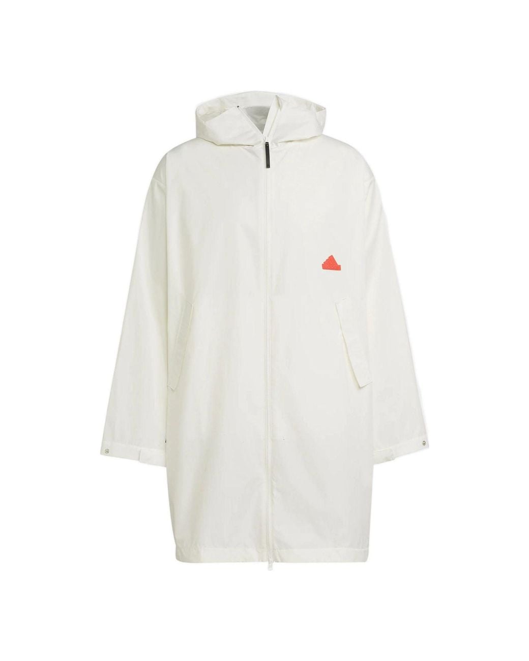 Adidas White Logo Solid Color Hooded Jacket Windbreaker for men