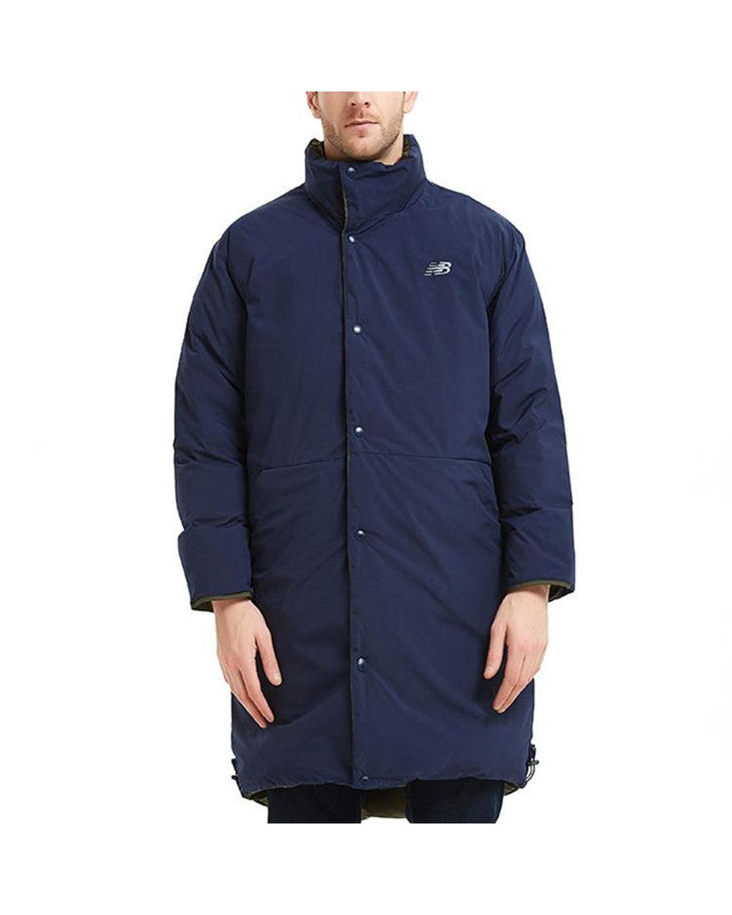 New Balance Green Reversible Long Puffer Jacket for men