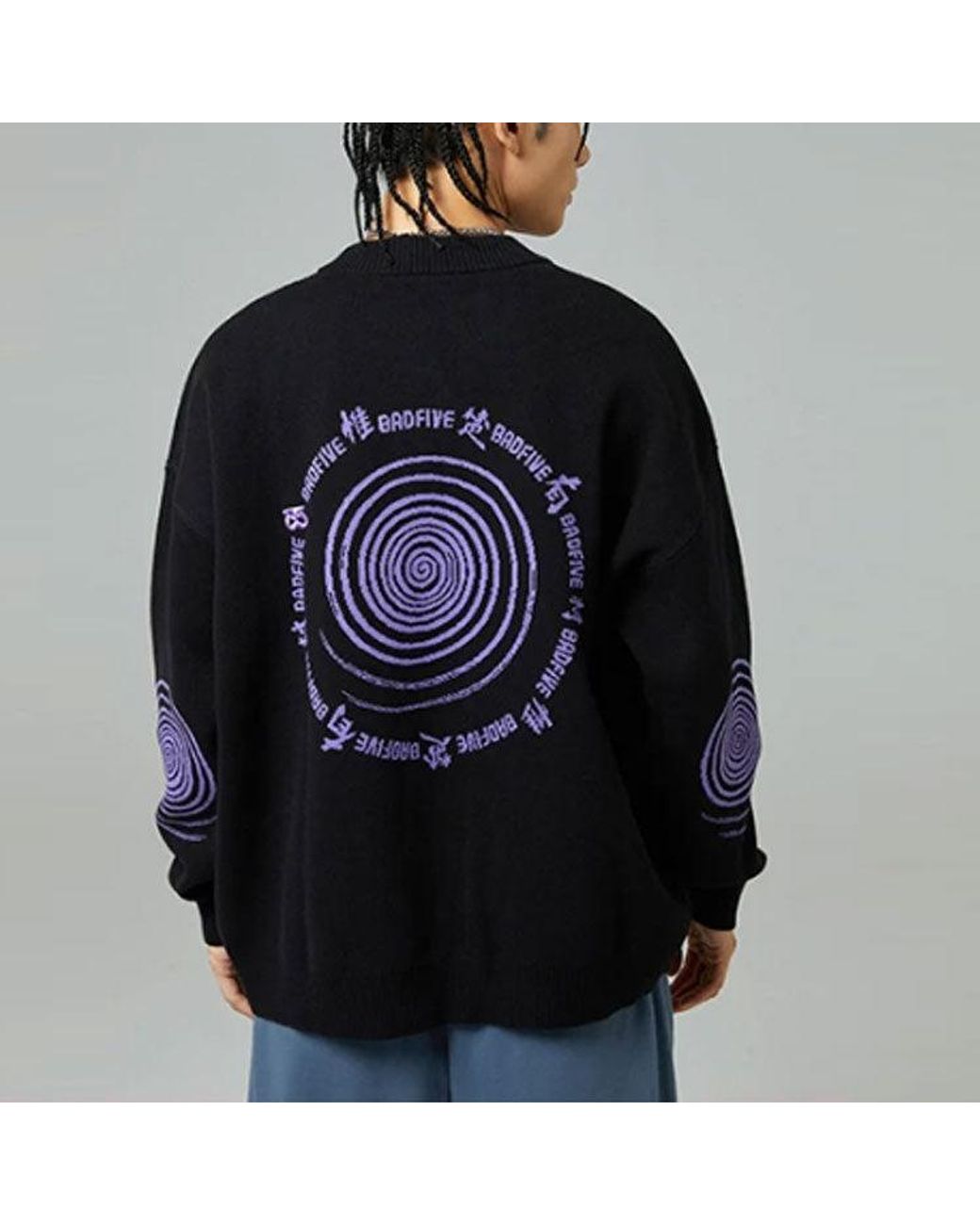 Li-ning Black Badfive Graphic Knit Sweater for men
