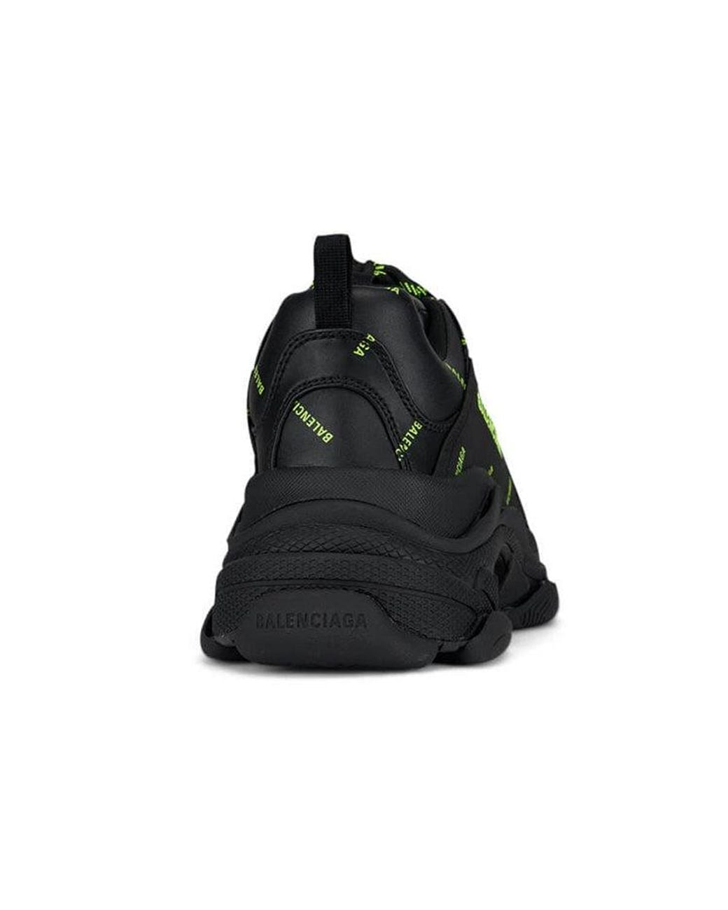 Balenciaga Black Triple S Sneaker 'Allover Logo for men