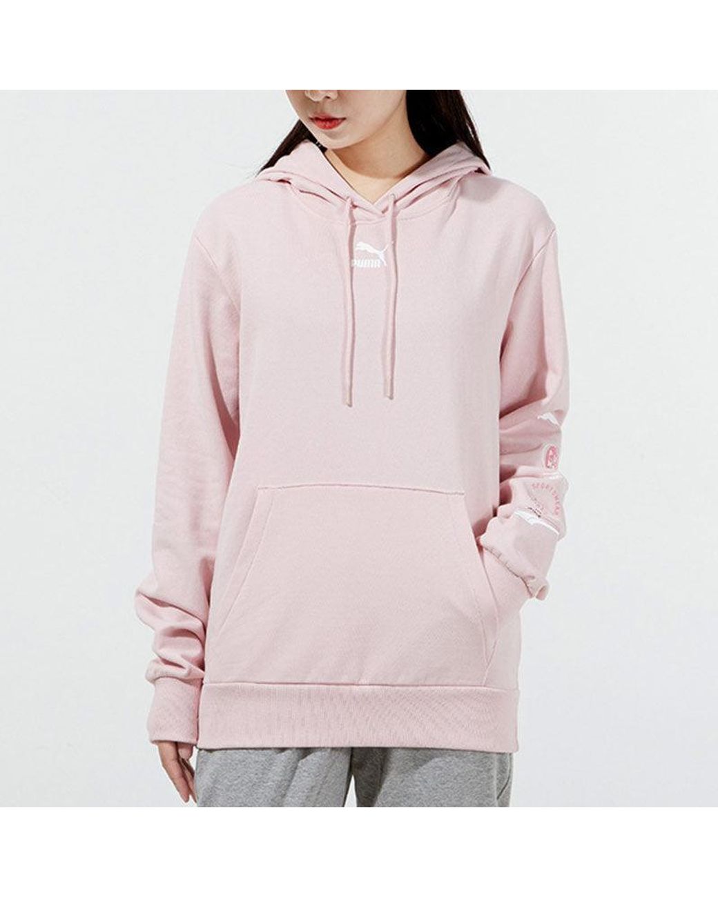 PUMA Pink (Wmns) Small Logo Hoodie 'Light'