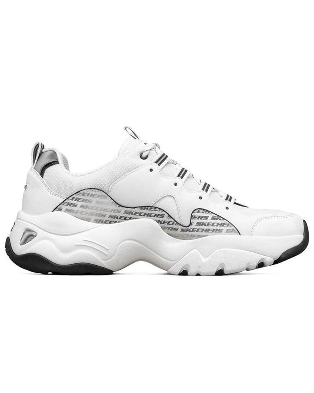 Skechers White D Lites 3.0 Low-Top Running Shoes for men