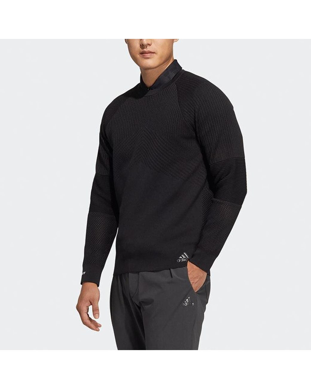 Adidas Blue Golf Sports Pullover Long Sleeves Knitwear for men