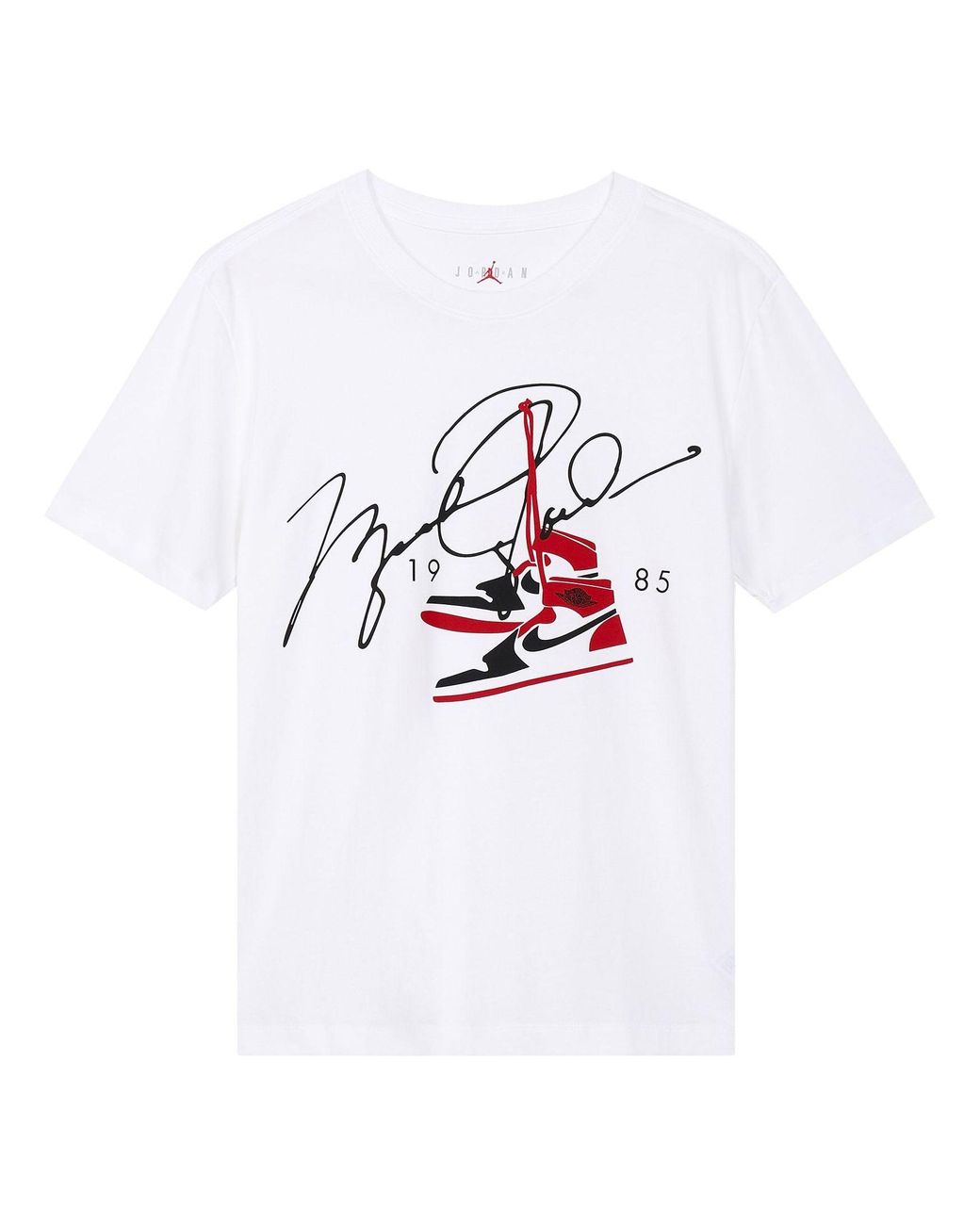 Nike White Jordan Aj85 Signature Printing Short Sleeve T-Shirt for men