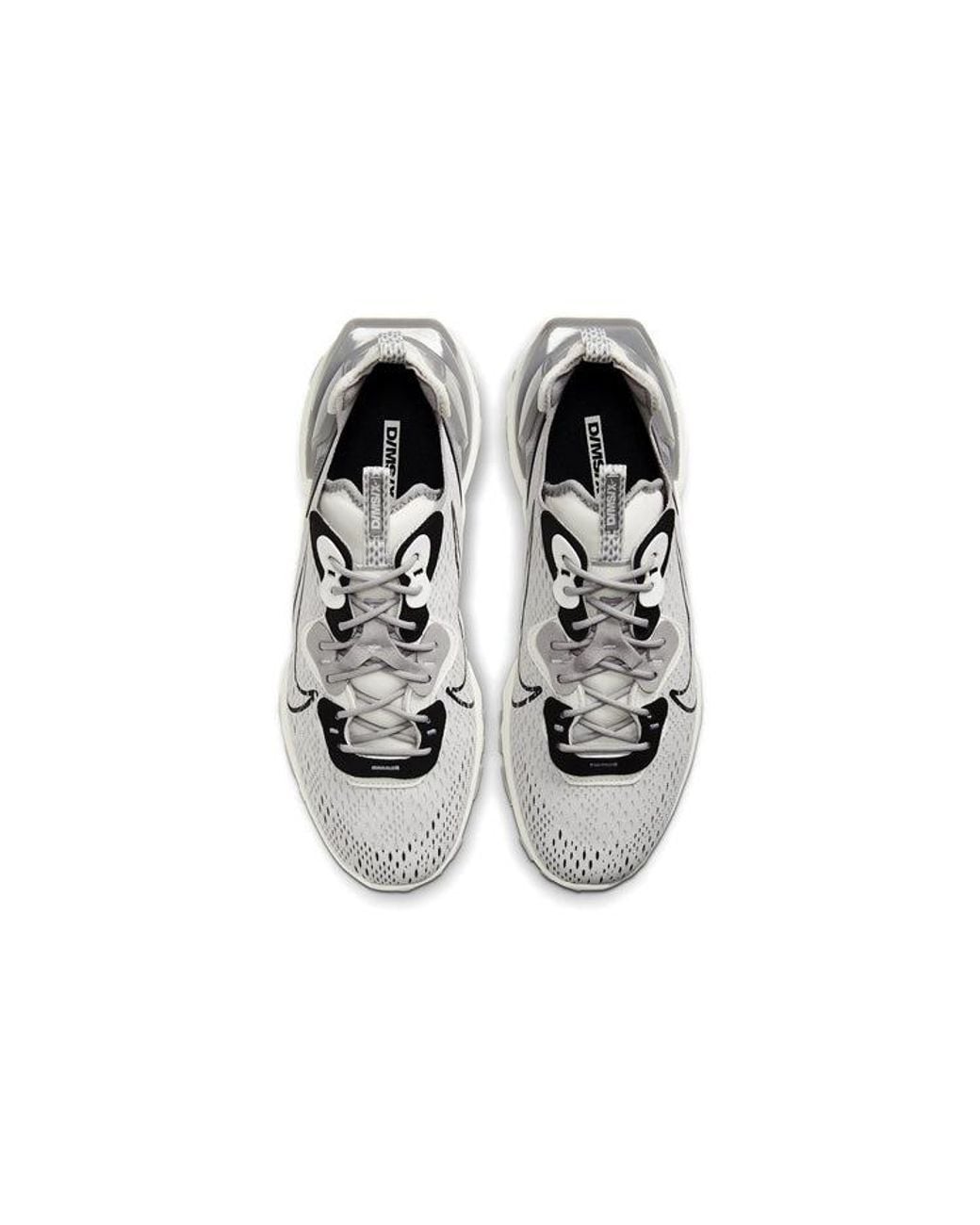 nike react vision in white and silver