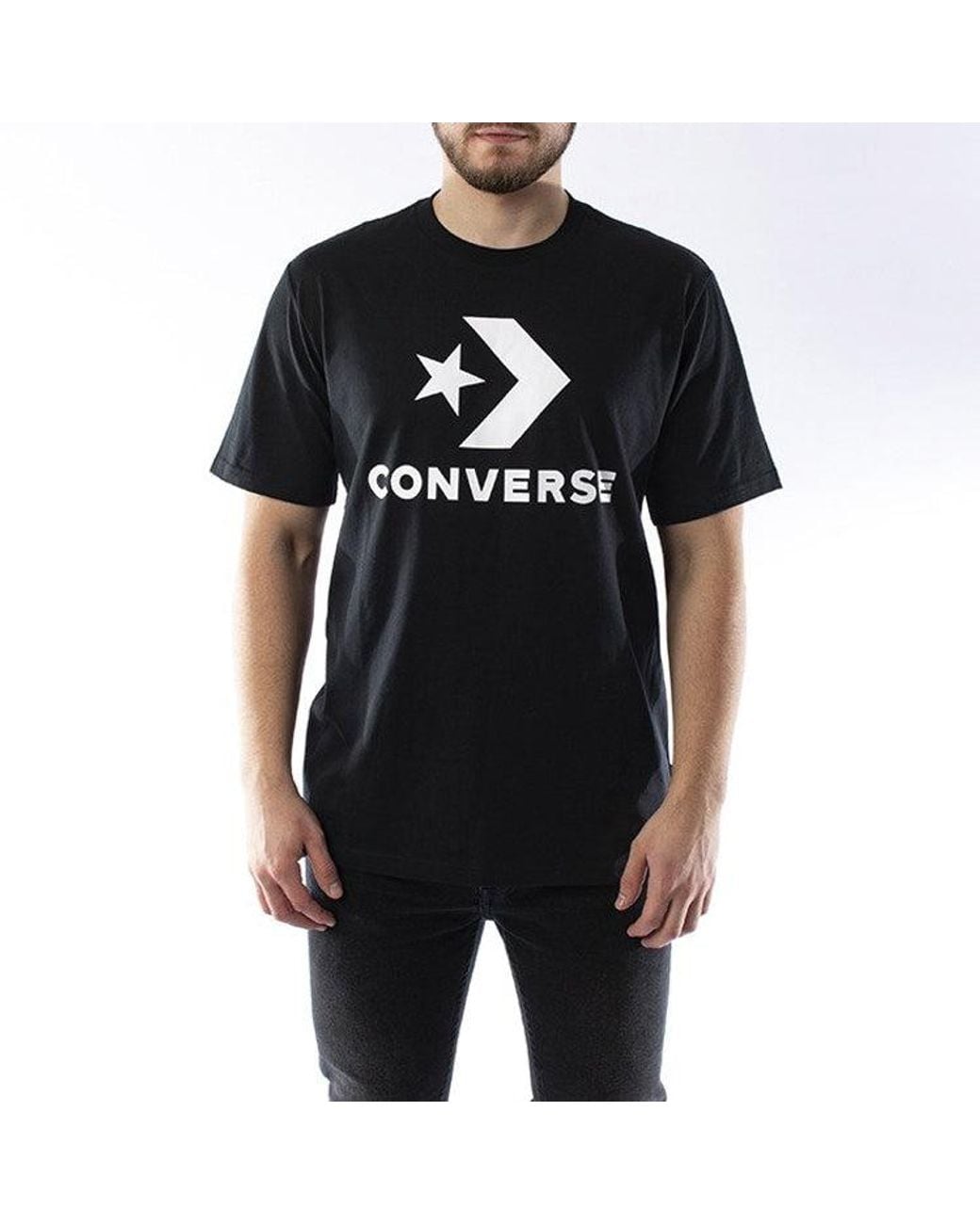 Converse Black Alphabet Logo Printing Round Neck Short Sleeve for men