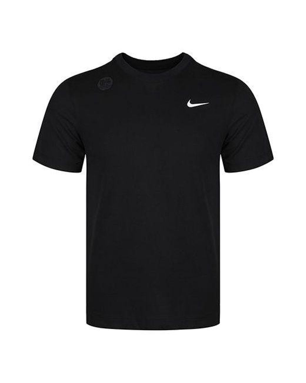 Nike Black Dri-Fit Crew Solid Round Neck Training Short Sleeve for men