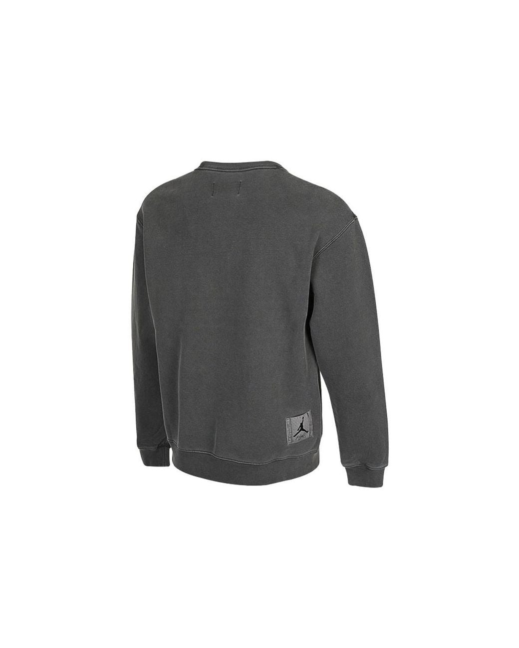 Nike Gray As J Flt Hrtg Flc Crew Embroidered Logo Sports Solid Color Knit Pullover Round Neck Autumn for men