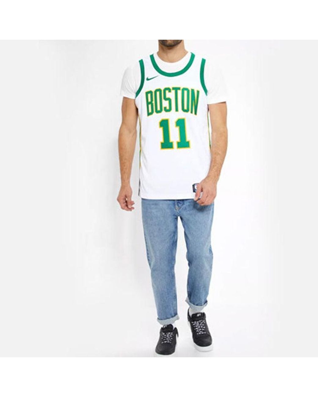 Nike Green Nba 18-19 Kyrie Irving Basketball Jersey for men