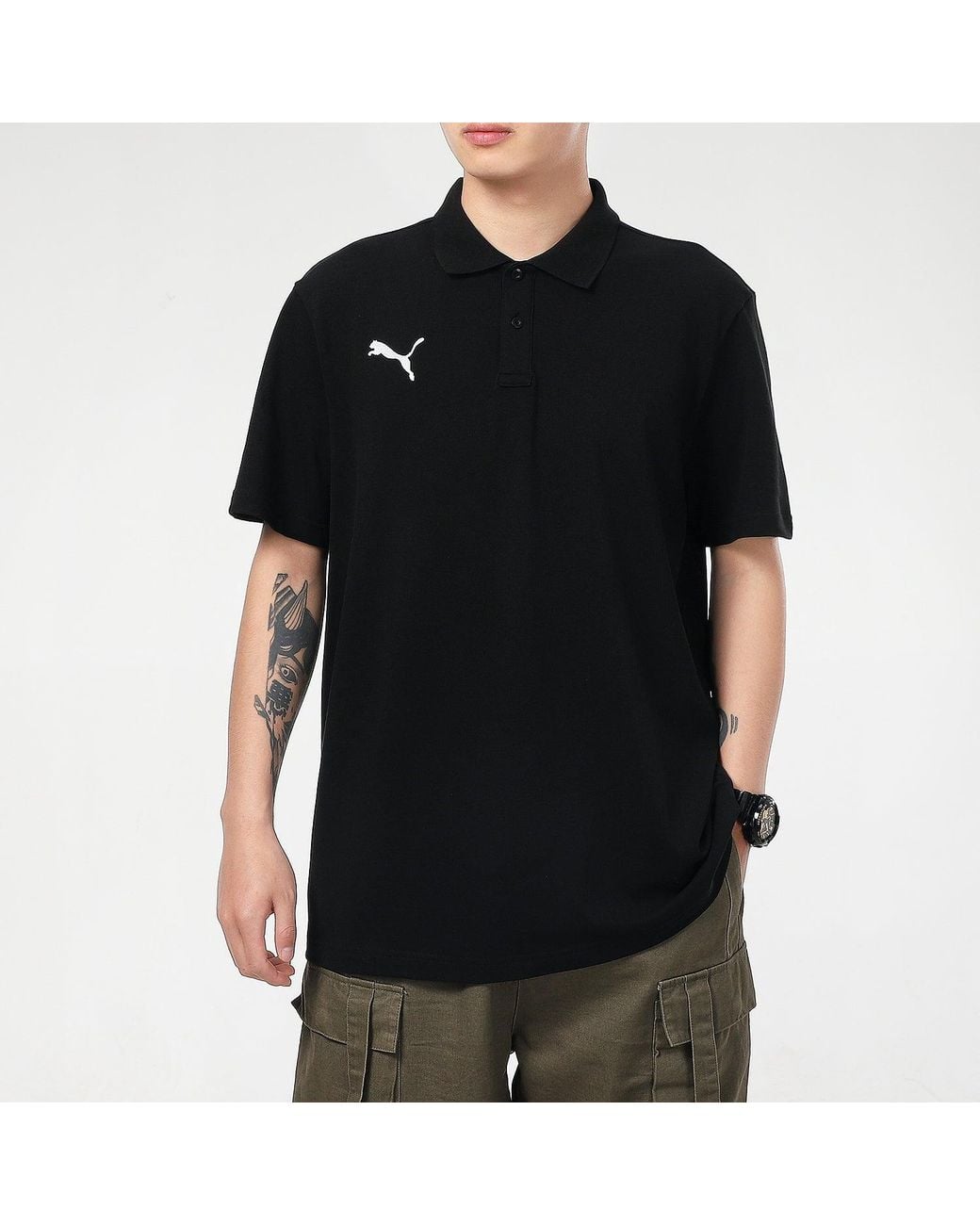 PUMA Black Ess Polo Shirt for men