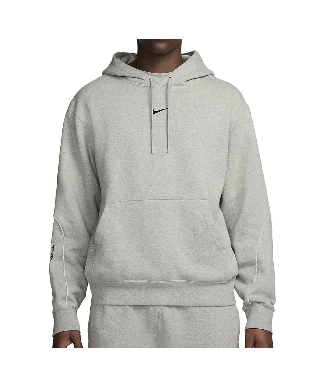 Nike Gray X Nocta Drake Fleece Cs Hoodie Asia Sizing 'Dark Heather' Fn7660-063 for men