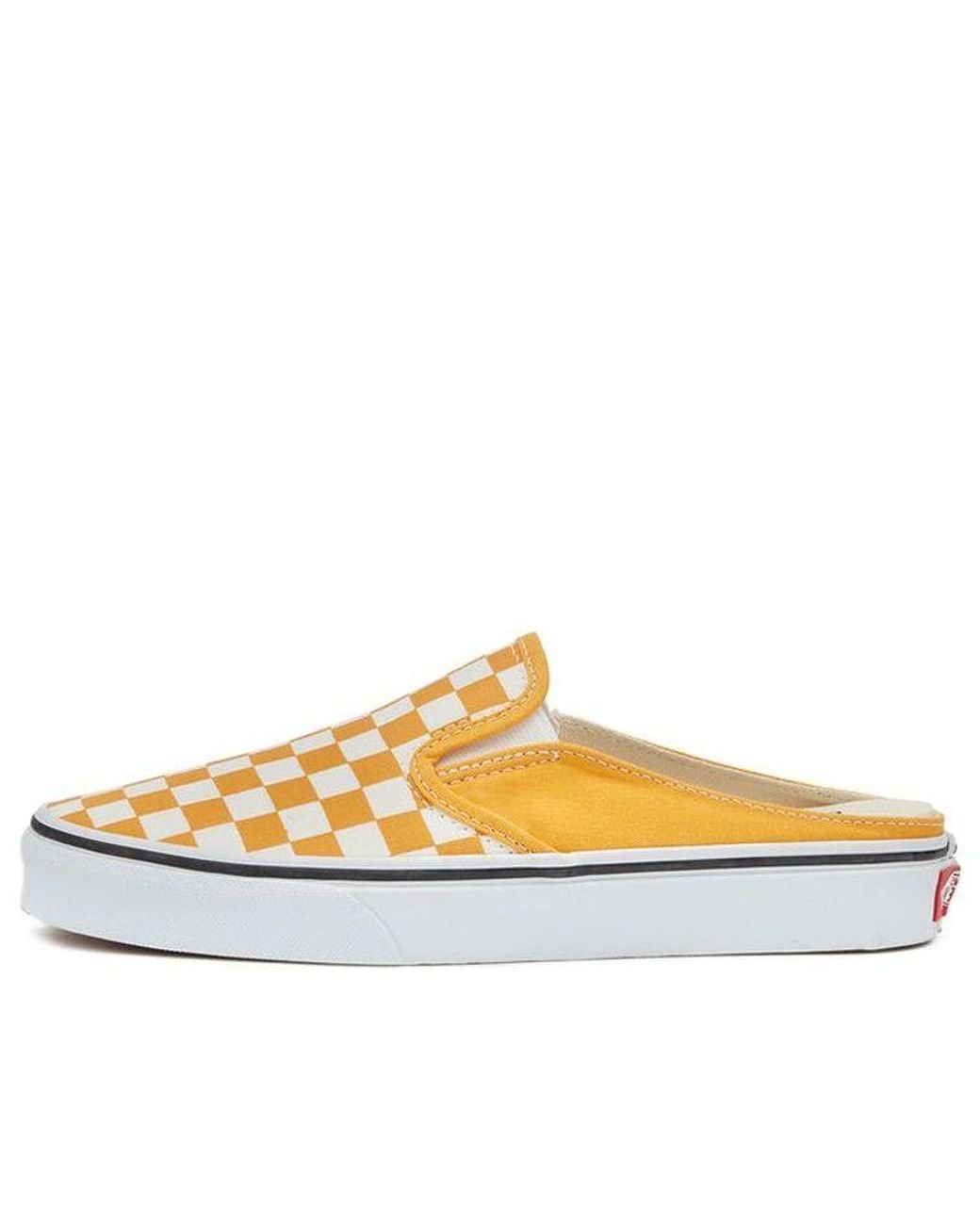 Vans Checkerboard Mule Slip-on Skate Sneakers 'yellow White' for Men | Lyst