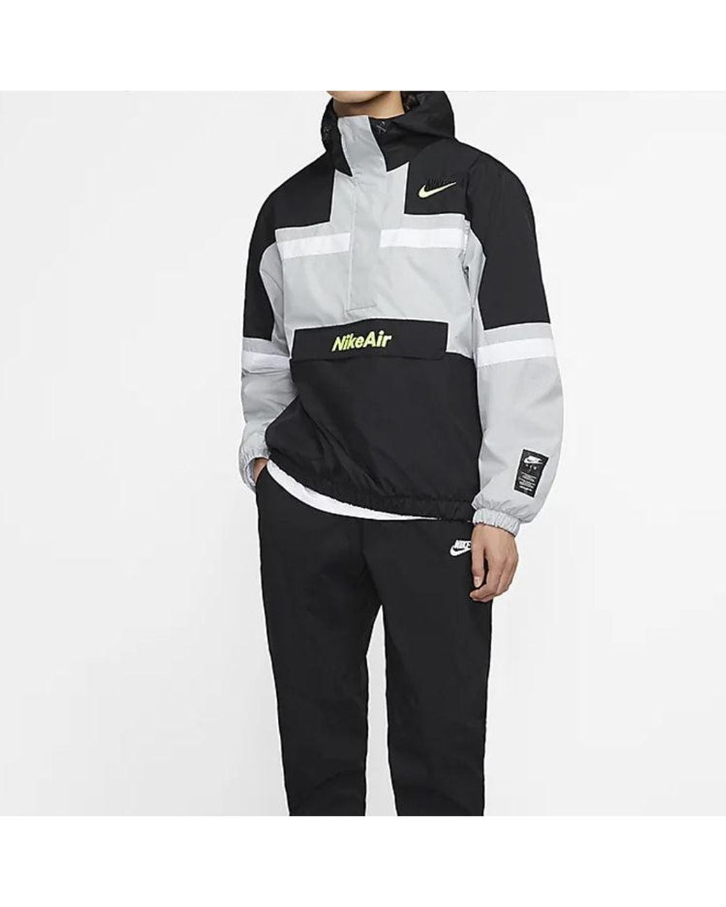 nike air windbreaker black and white