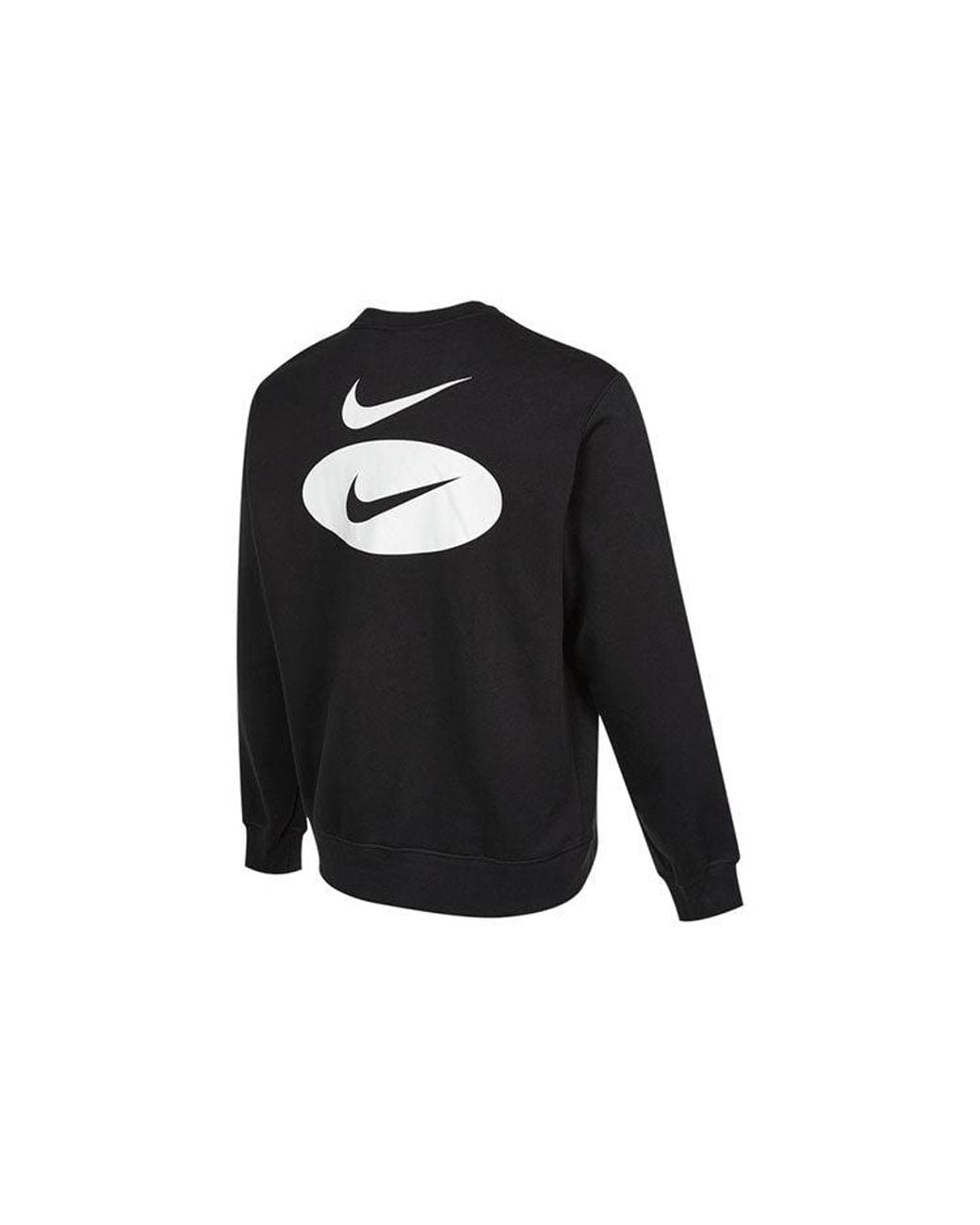 Nike Black As Nsw Sl Bb Crew Casual Sports Fleece Lined Round Neck Long Sleeves for men