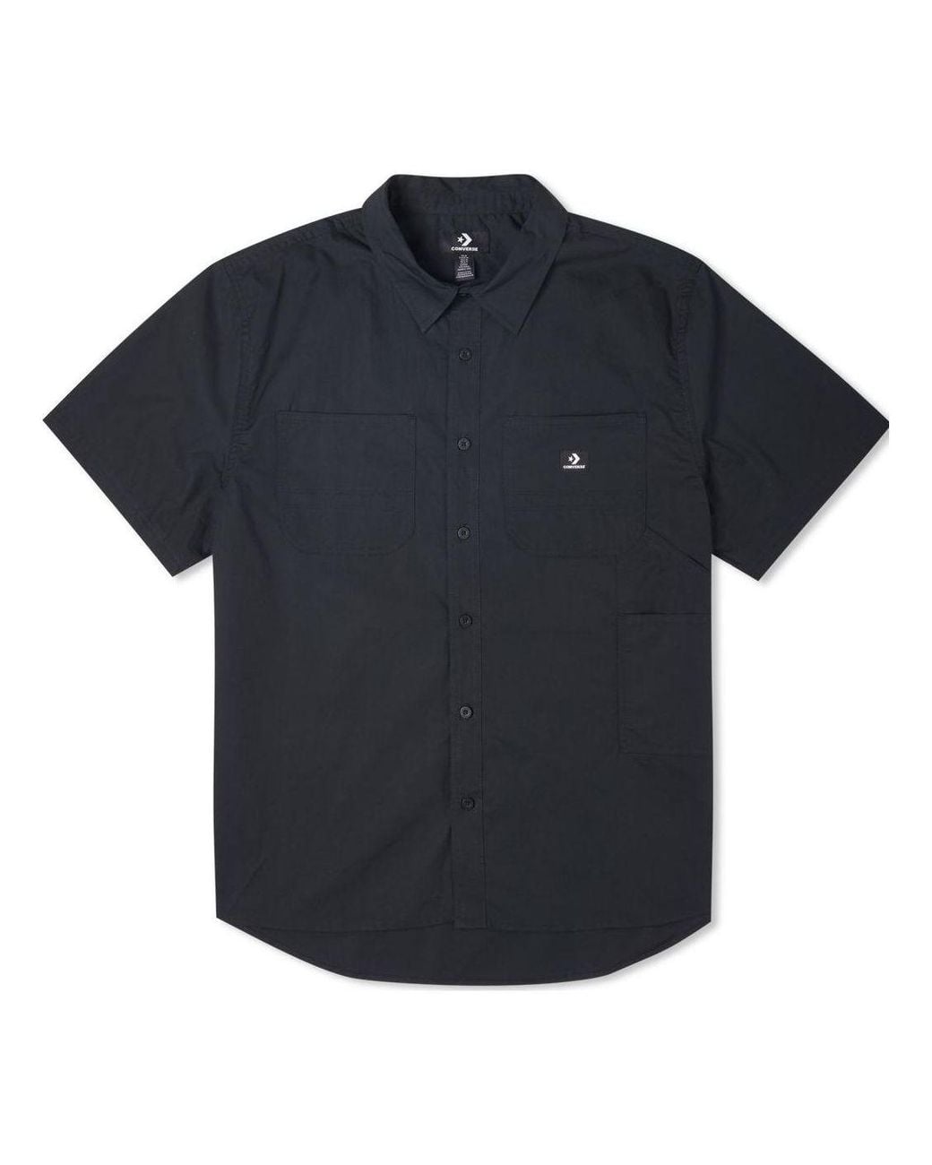 Converse Blue Solid Woven Carpenter Button Down for men