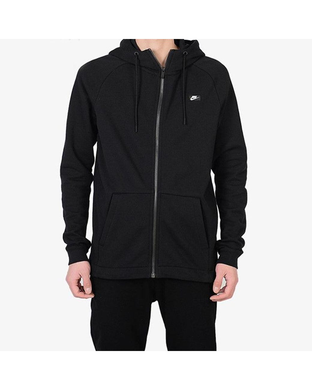 Nike Black Athleisure Casual Sports Cozy Wear-Resistant Hooded Jacket for men