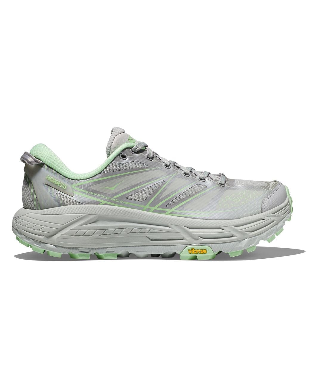 Hoka One One Gray Mafate Speed 2 'Light Mint' for men