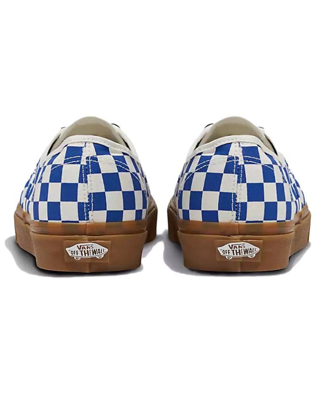 Vans Blue Authentic Checkerboard Shoes Gum' for men