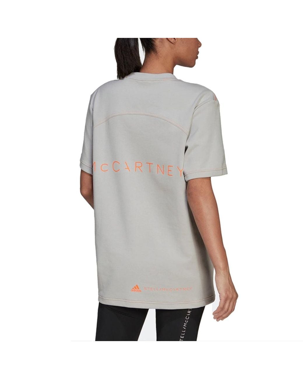 Adidas Gray (Wmns) By Stella Mccartney Logo T-Shirt
