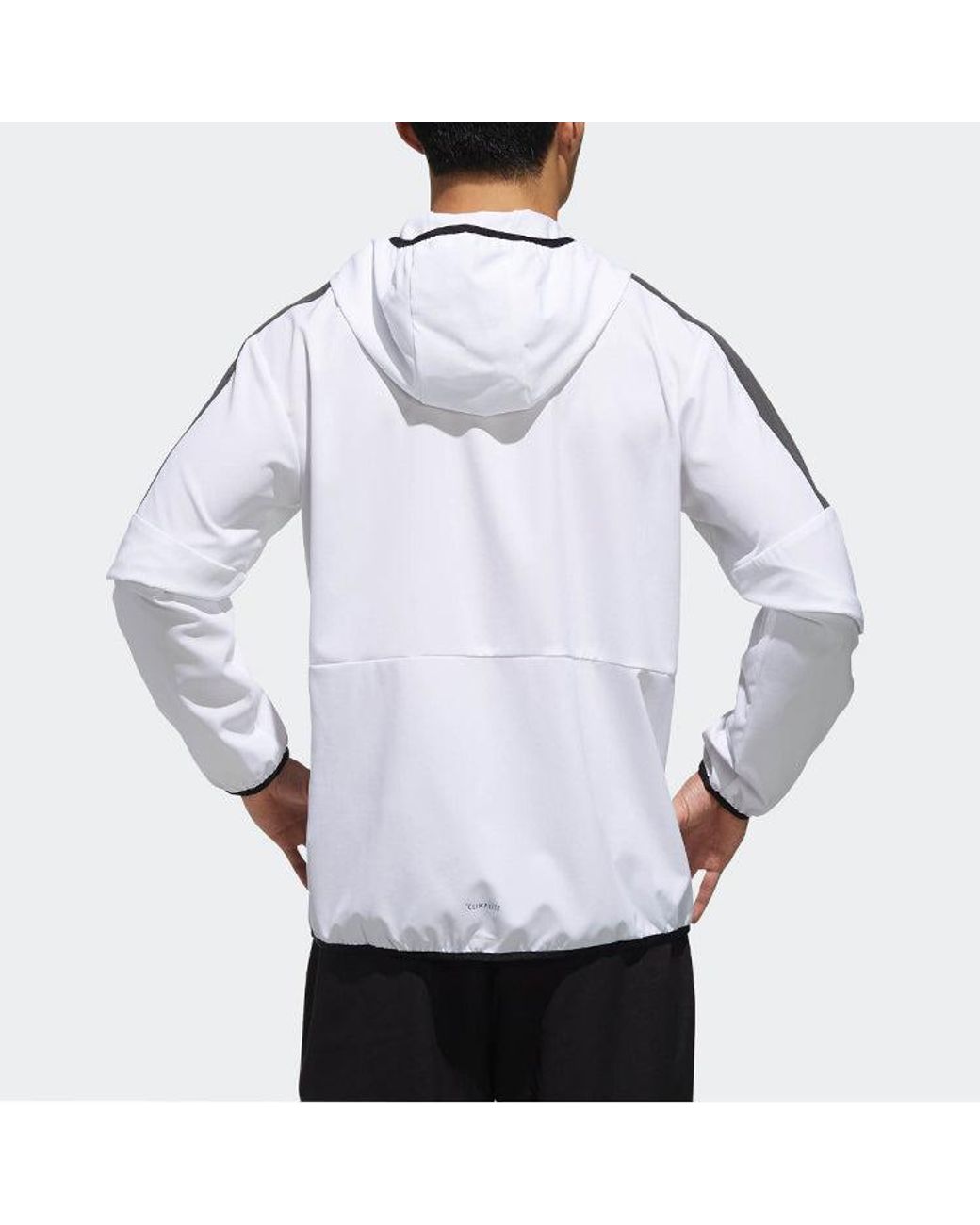 Adidas Blue Casual Sports Contrasting Colors Hooded Woven Jacket for men