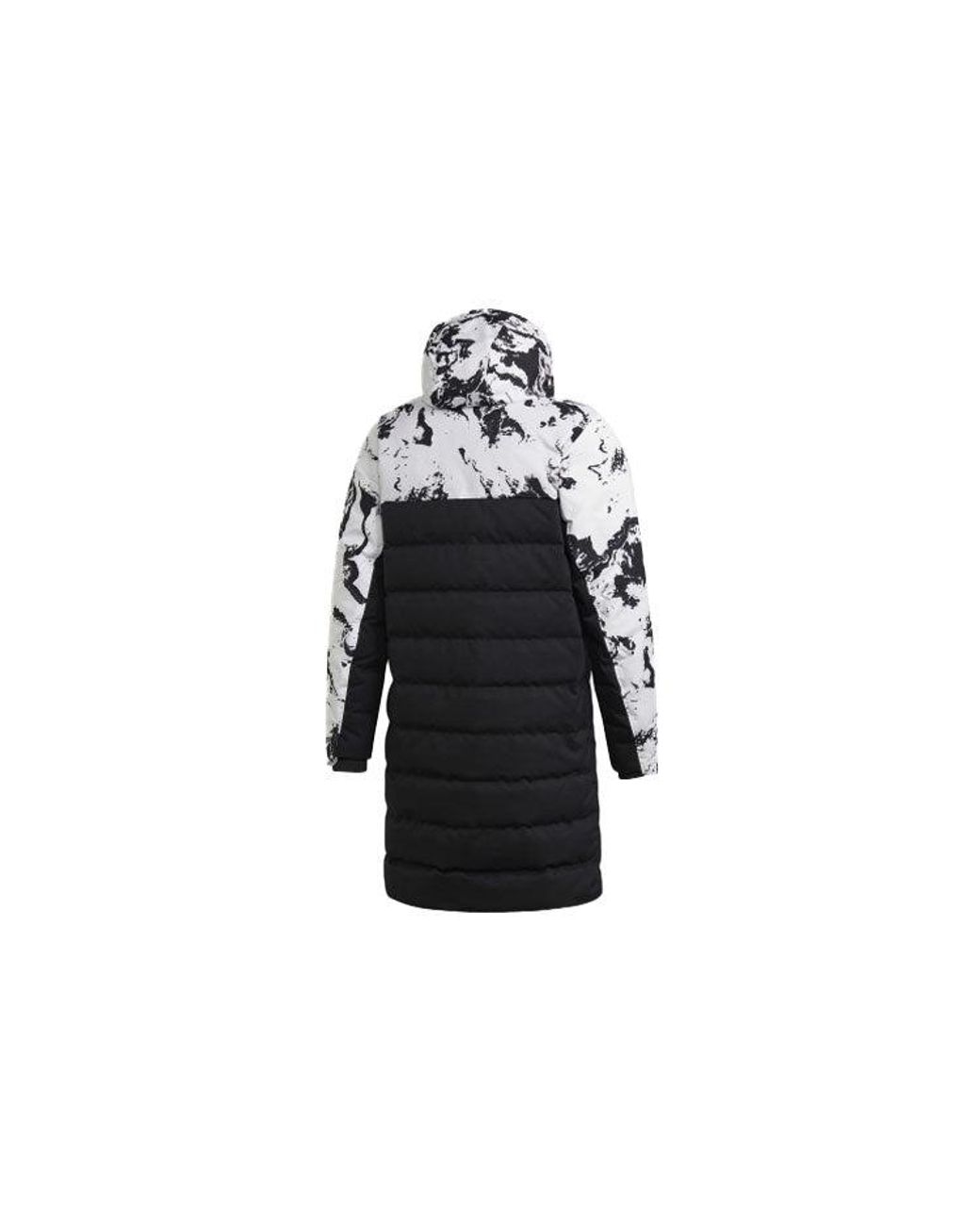 Adidas Black Juve Ssp Dwcoat Juventus Colorblock Soccer/Football Mid-Length Sports Hooded Down Jacket for men