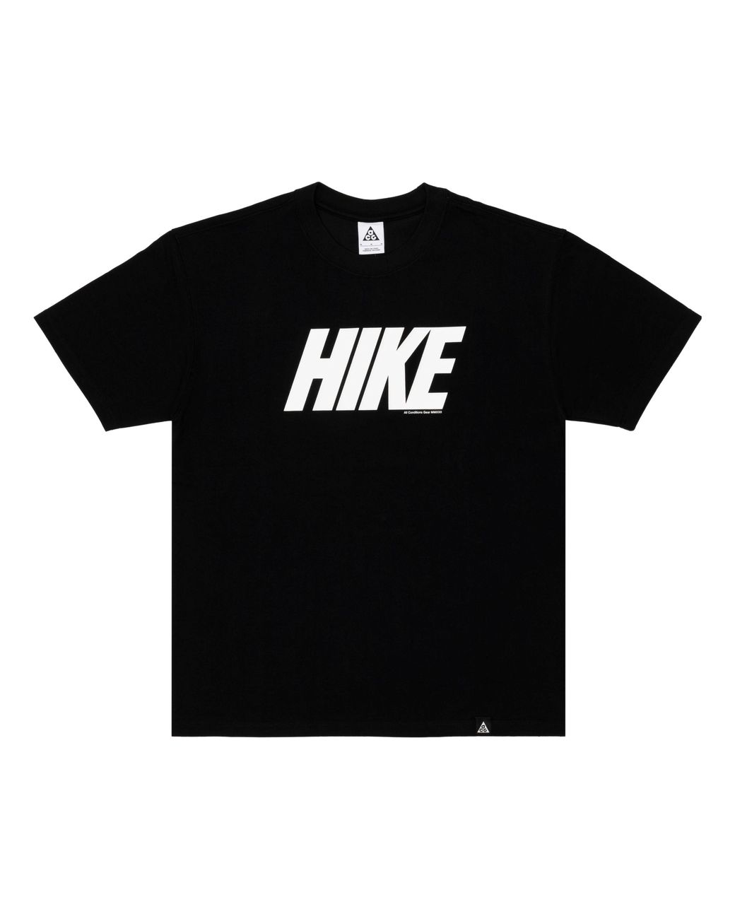 Nike Ss22 Acg Alphabet Pattern Round Neck Pullover Short Sleeve Black for men