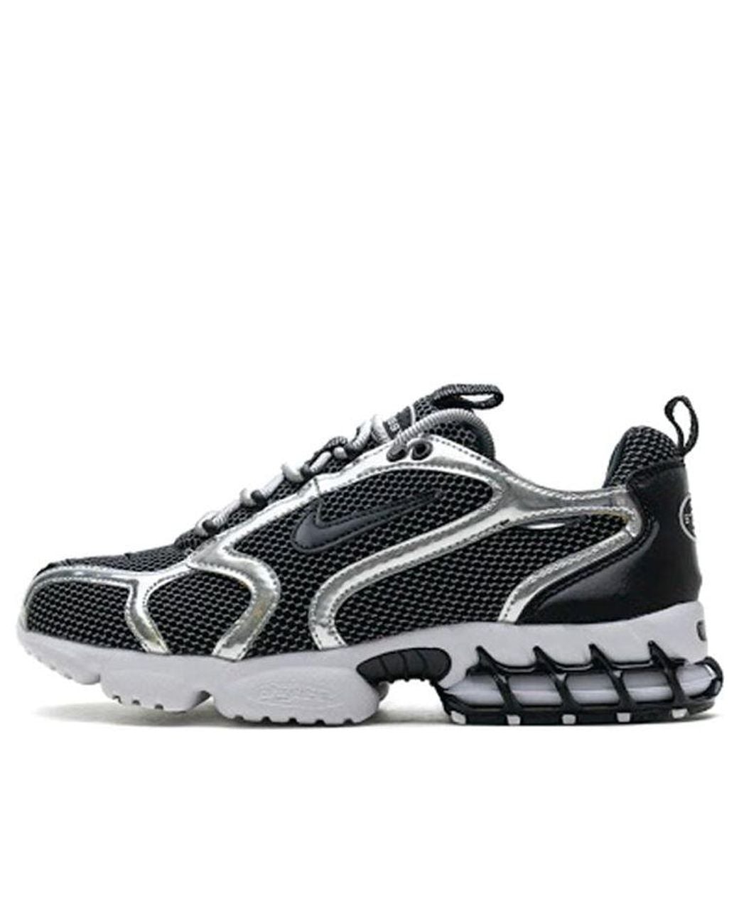 Nike X Stussy Air Zoom Spiridon Caged 2 'Pure Platinum' in Black