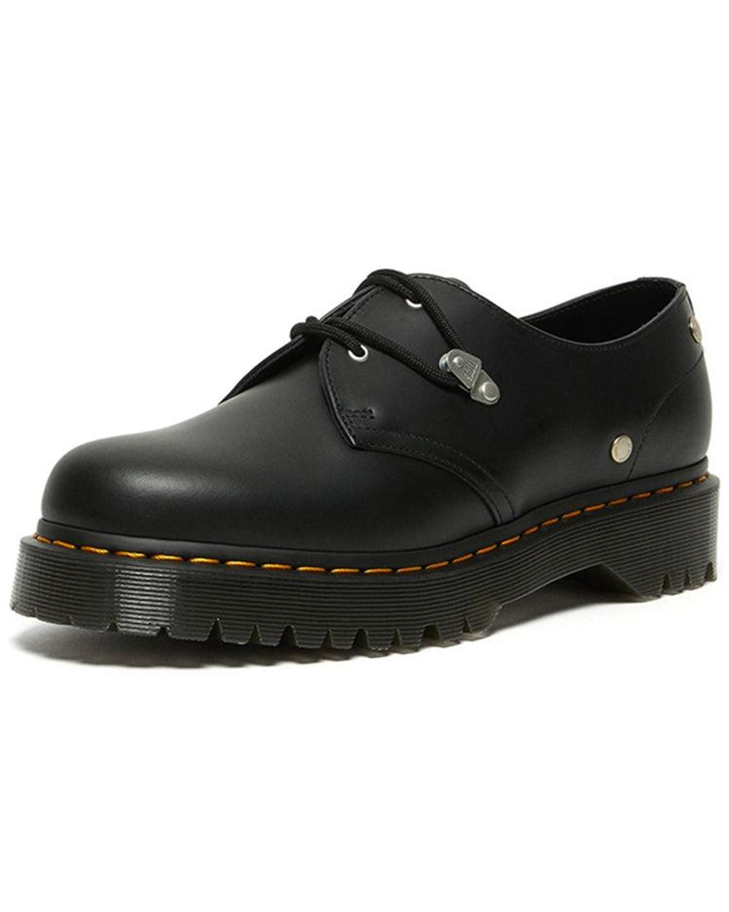 Dr. Martens Black 1461 Bex Stud Leather Shoes 'Carbon' for men