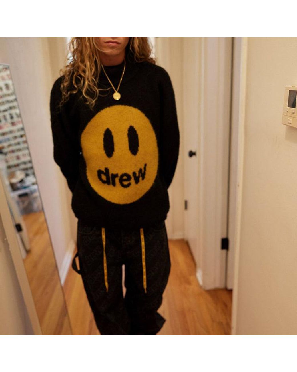 Drew House Black Mascot Funnel Neck Sweaters for men