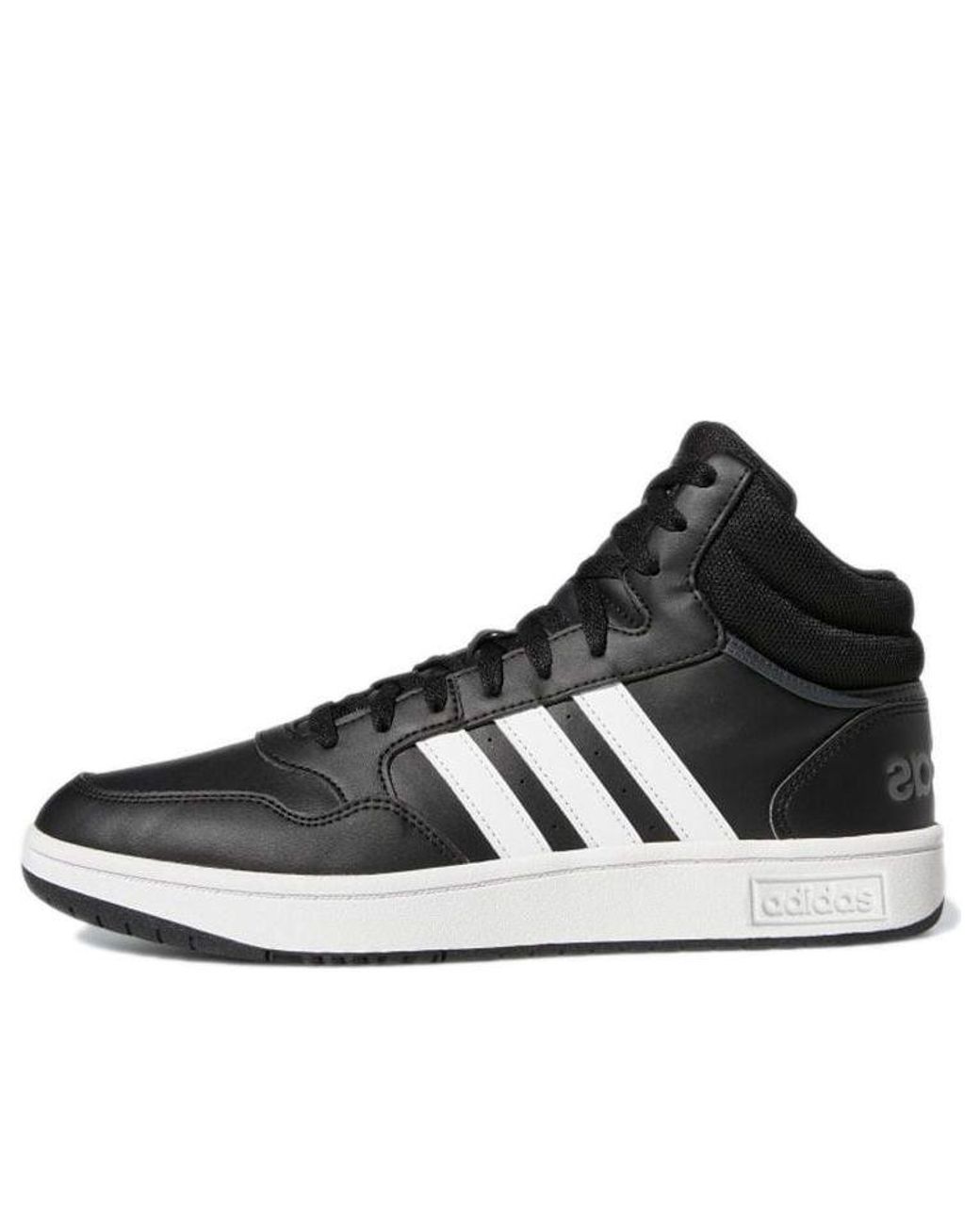 Adidas Black Hoops 3.0 Mid Classic Vintage Shoes 'Core' for men