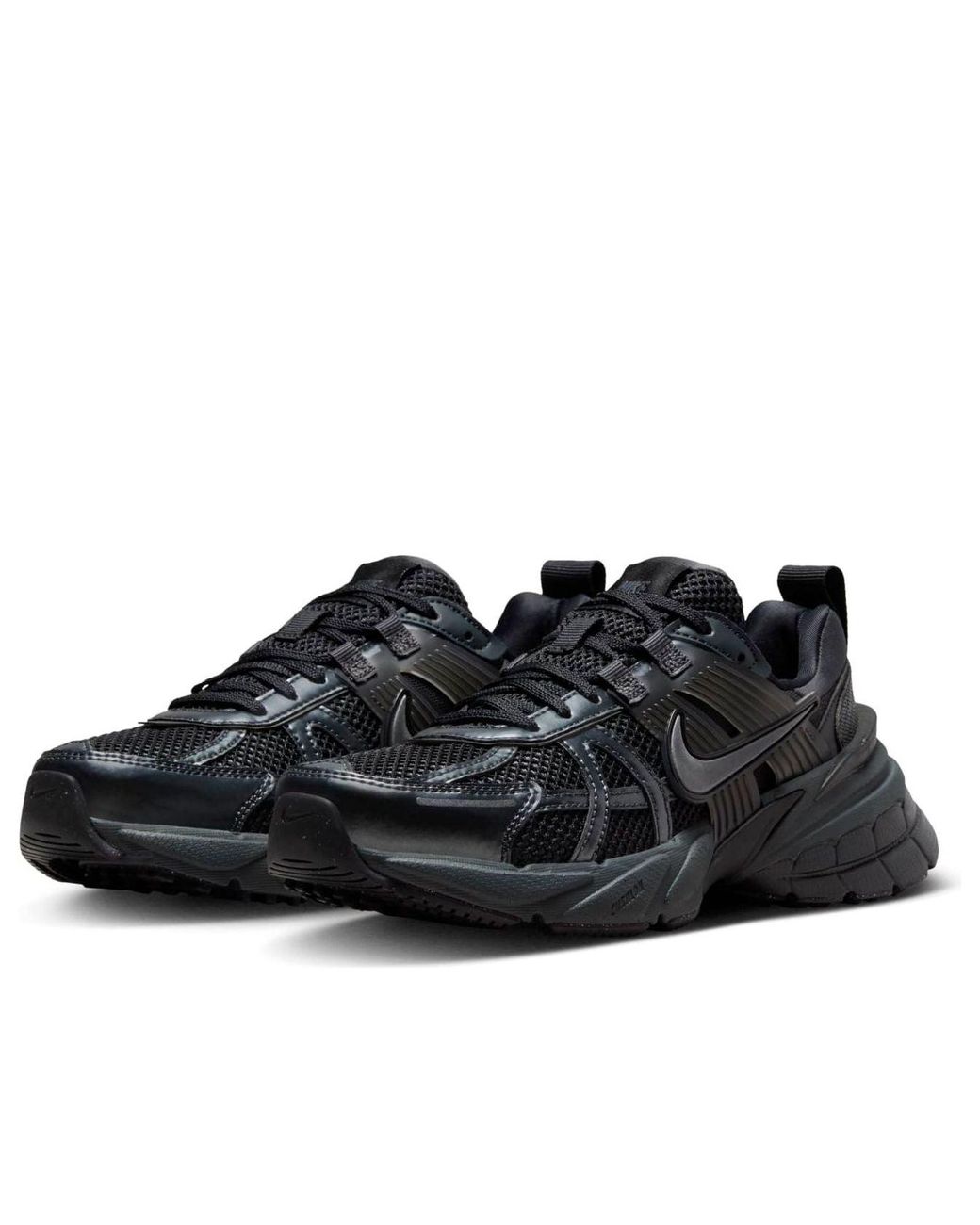 Nike Black V2K Run Shoes With Reflective Accents