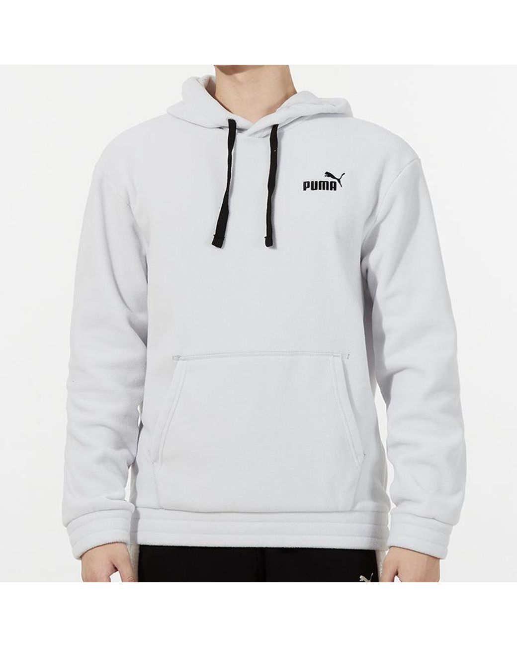 PUMA Blue Logo Polar Fleece Hoodie for men
