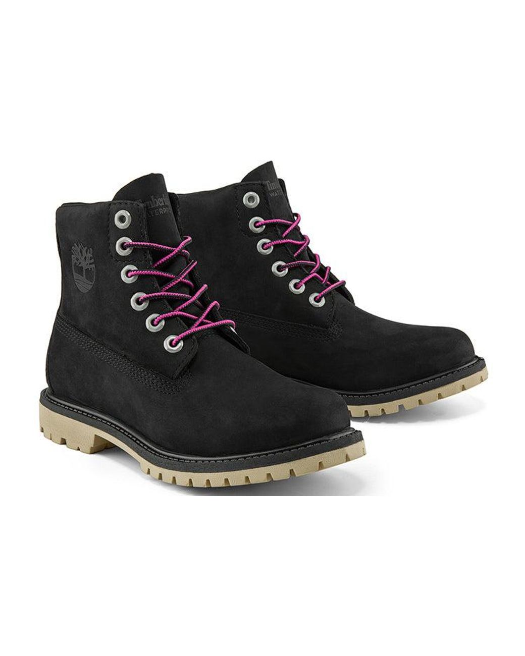 Timberland Black (Wmns) Paninara Collarless 6 Inch Wide Fit Waterproof Boots Nubuck'