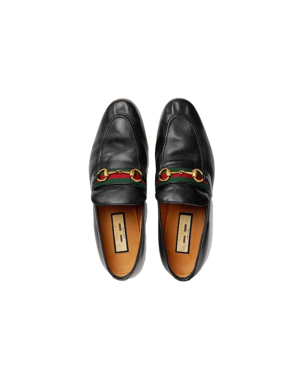 Gucci Black Leather Grosgrain Trim Dress Loafers for men