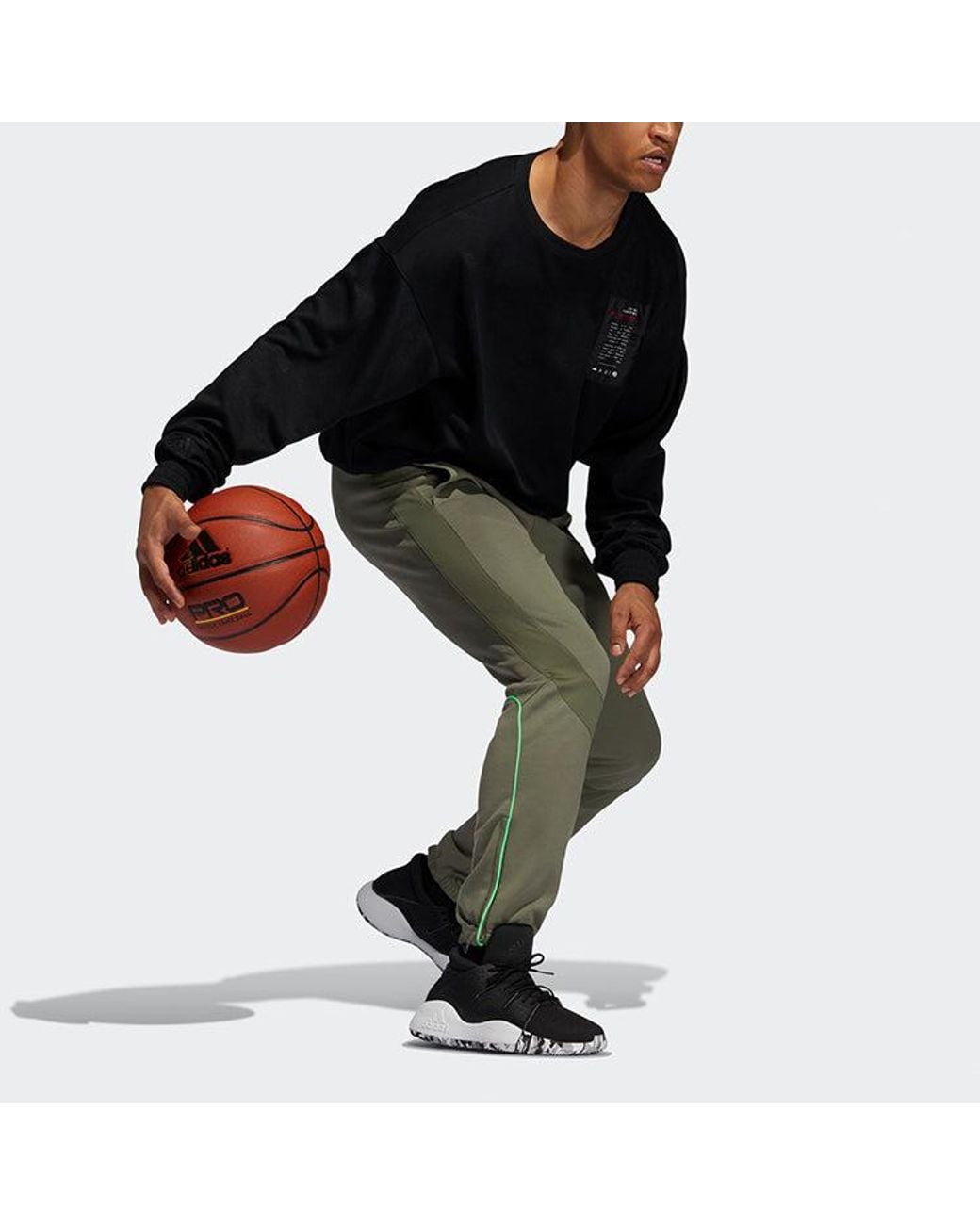 Adidas Green Rose Cu Pnt Basketball Sports Long Pants for men
