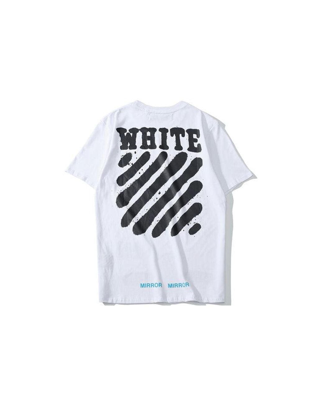 Off-White c/o Virgil Abloh White C/O Virgil Abloh Tiger Stripes Splash Ink Printing Short Sleeve T-Shirt for men