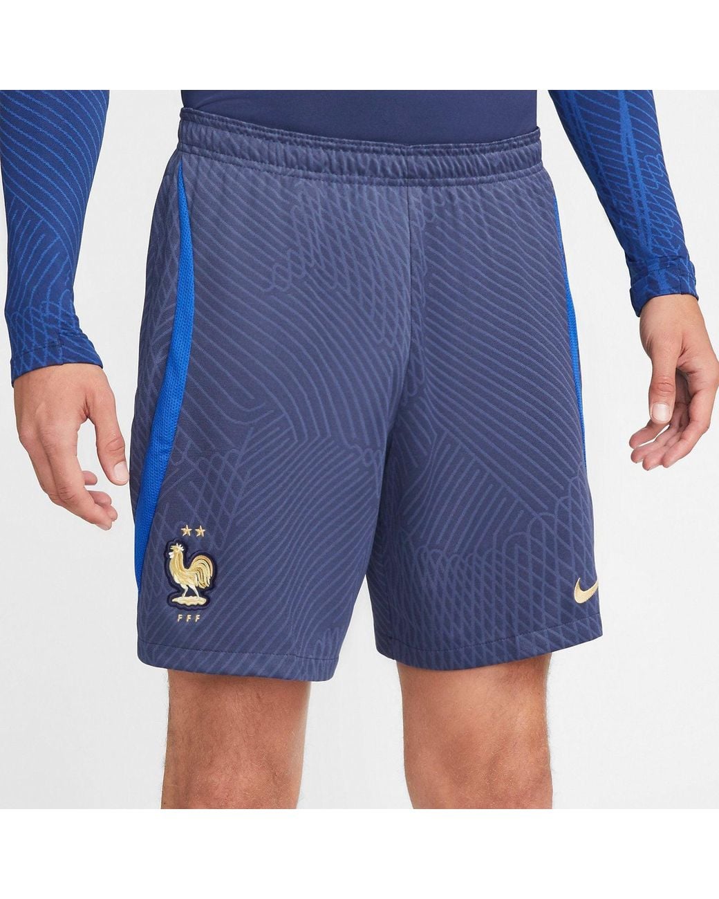 Nike Blue Dri-Fit Fff Strike Knit Football Shorts for men