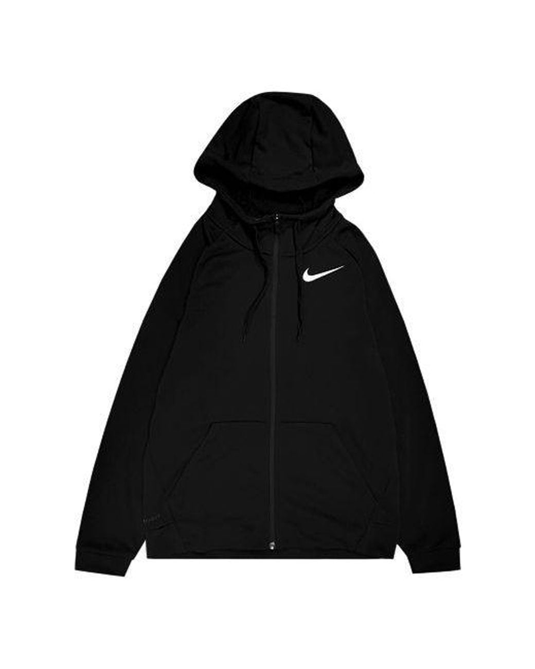 Nike Black Sports Training Casual Knit Hooded Zipper Jacket for men